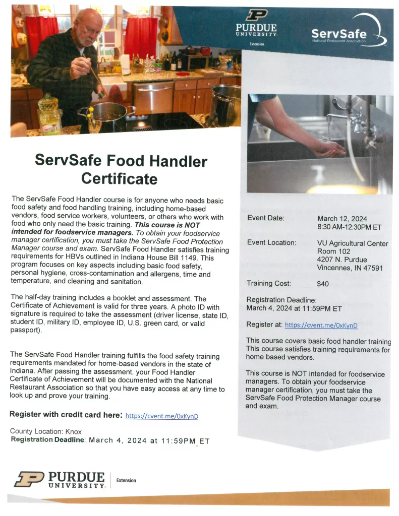 Serv Safe Food Handler Certificate Blazer 91.1 WVUB
