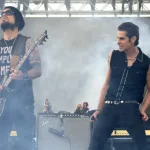 Guitarist Dave Navarro and singer Perry Farrell of the rock band Jane's Addiction perform at an outdoor concert at Speedway^ IN/USA - May 22^ 2015