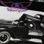 Closeup of rock band Aerosmith vinyl record album cover Pump from 1989 (focus on center)