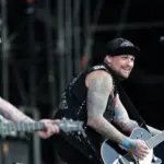 Good Charlotte in concert at the Sziget Festival in Budapest^ Hungary^ on Thursday^ August 11^ 2011. Seen here is lead singer Joel Madden^ left^ and lead guitarist Benji Madden.