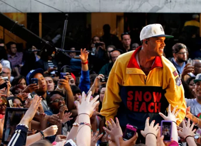 Chris Brown performs on NBC's Today Show concert series at Rockefeller Plaza on June 8^ 2012 in New York City.