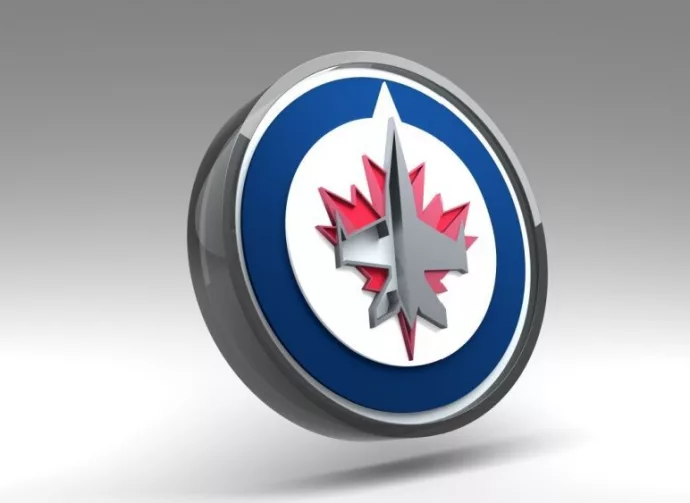 Emblem of the Winnipeg Jets. The Winnipeg Jets are a professional ice hockey team. Logo for presentation or infographics. 3D render. 3D Illustration