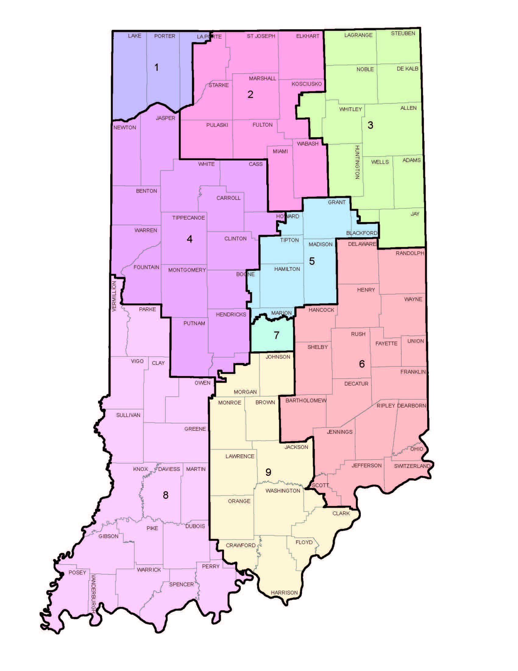 Indiana House Districts Map 17B