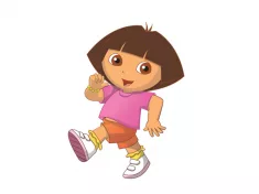 Dora the Explorer movie cartoon and colours Nick Jr. and disney outline in a vector illustration
