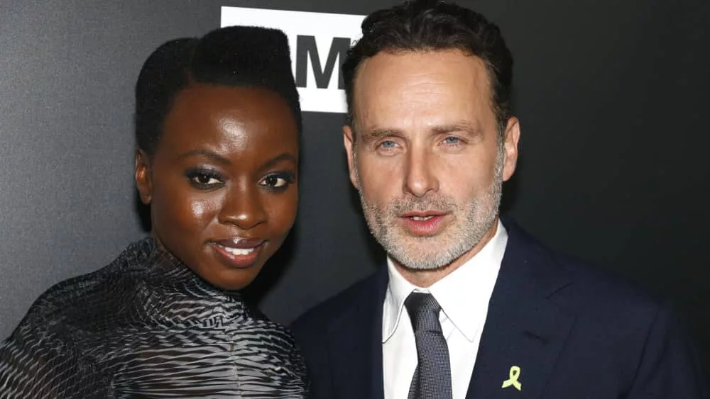 Andrew Lincoln and Danai Gurira at the premiere of AMC's 'The Walking Dead' Season 9 held at the DGA Theater in Los Angeles