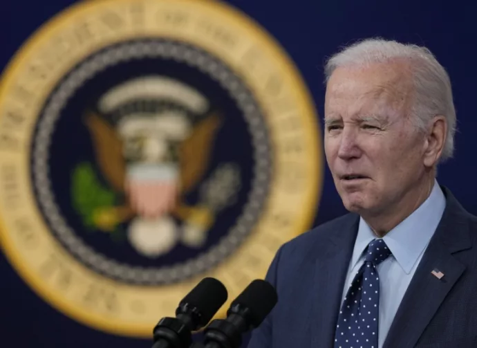 President Joe Biden makes remarks at Washington^ DC US - Feb 16^ 2023.