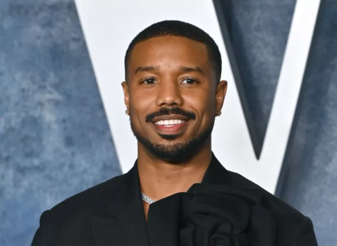 Michael B. Jordan at the 2023 Vanity Fair Oscar Party at the Wallis Annenberg Center. BEVERLY HILLS^ CA. March 12^ 2023