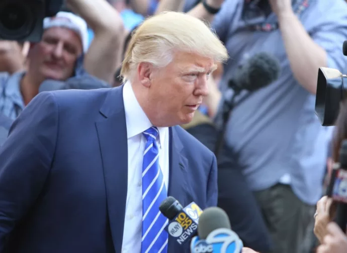 Donald Trump arrived at 60 Centre Street for his stint at jury duty in Manhattan's supreme court. NEW YORK CITY - AUGUST 17 2015