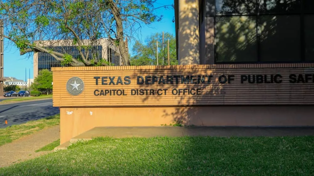 Texas department of public safety building sign. Austin^ Texas U.S.A. - April 11^ 2021