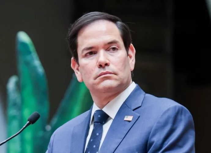 Secretary of State Marco Rubio speaks at a press conference during after meeting with President Bernardo Arevalo. Guatemala City^ Guatemala. 02-05-24