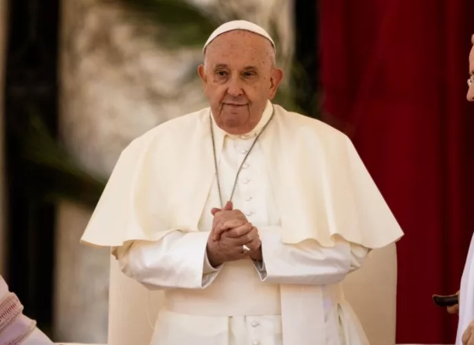 Pope Francis Bergoglio celebrates mass and greets the faithful who arrived in their thousands in St. Peter's. Palm Sunday preceding the Christian Catholic Easter. Rome Italy 03 24 2024