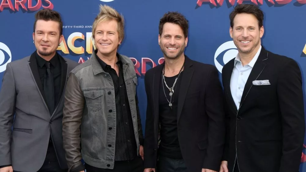 Barry Knox^ Josh McSwain^ Matt Thomas^ Scott Thomas^ Parmalee at the Academy of Country Music Awards 2018 at MGM Grand Garden Arena on April 15^ 2018 in Las Vegas^ NV