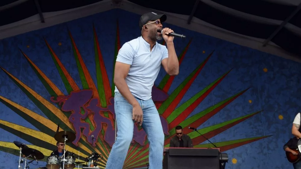 Darius Rucker^ former lead singer of Hootie and the Blowfish^ performs at the 2017 New Orleans Jazz and Heritage Festival. New Orleans^ Louisiana - May 4^ 2017