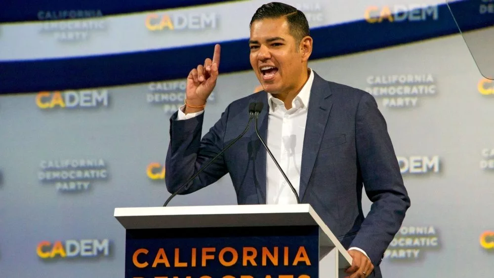 Rep Robert Garcia^ speaking at the Democratic Party Endorsing Convention in Long Beach^ CA Long Beach^ CA - Nov 16^ 2019