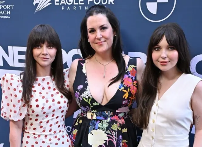 Christina Ricci^ Melanie Lynskey^ Samantha Hanratty at the Newport Beach TV Festival at Lido Theater on June 7^ 2025 in Newport Beach^ CA