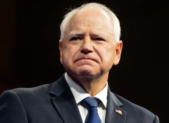 Governor of Minnesota Tim Walz attends the rally in Liacouras Center at Temple University in Philadelphia^ PA on August 6^ 2024