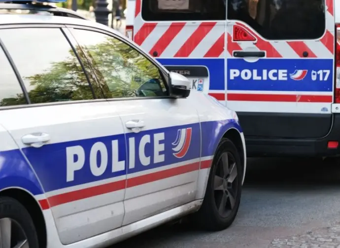 Police cars on the Paris streets. Paris ^France - September 03.2020