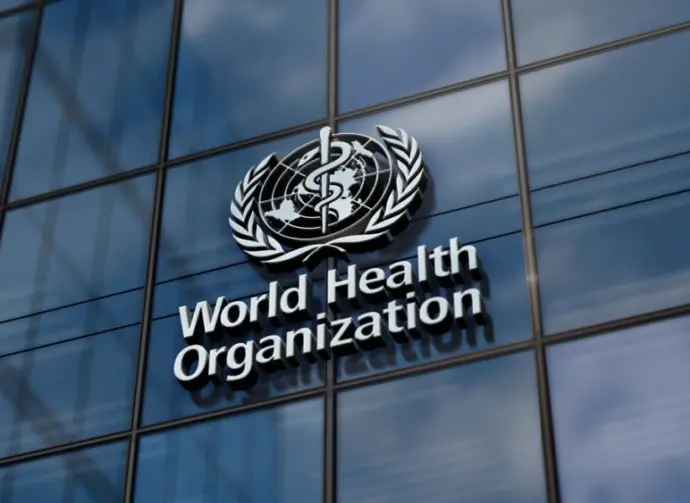 WHO World Health Organization headquarters glass building concept. Agency of the United Nations office sign on front facade 3d illustration. Geneva^ Switzerland^ June 15^ 2023