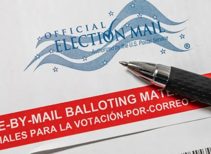 Official Election Mail vote by mail absentee voter balloting materials. SARASOTA^ FLORIDA - JULY 31^ 2020