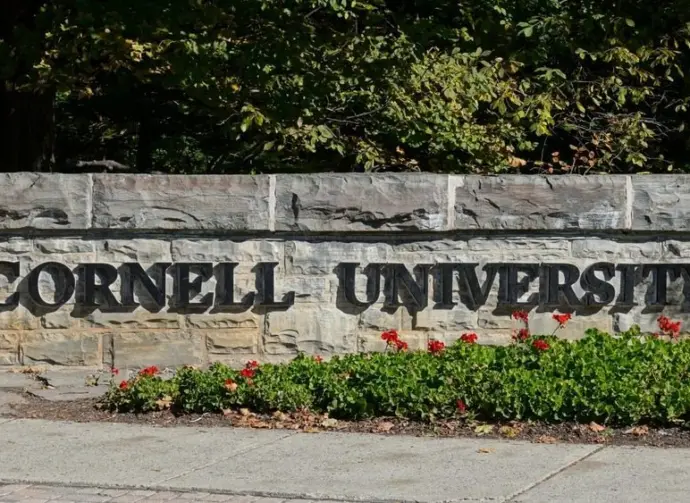 Entrance sign to Cornell University Ithaca^ New York^ USA - October 19^ 2024