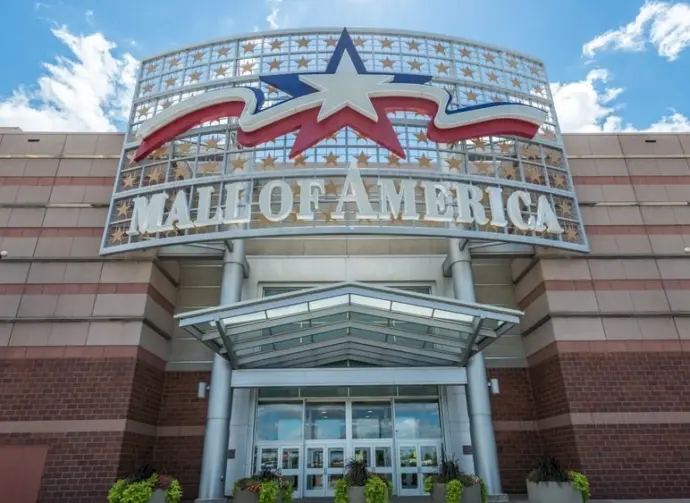 Mall of America main entrance^ on July 28^ 2013^ in Minneapolis^ MN. The largest mall in the United States^ occupying 5.6 million square feet^ or 520^000 square meters
