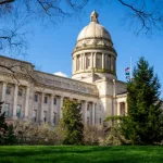 Kentucky state capitol building located in the capital city of Frankfort Kentucky.