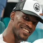 Miami Heat basketball player Jimmy Butler at the semifinal match at 2023 Miami Open at the Hard Rock Stadium in MIAMI GARDENS^ FLORIDA - MARCH 31^ 2023