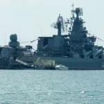 Moskva russian guards missile flagship cruiser of russian navy in Black Sea^ lead ship of Project 1164 Atlant. SEVASTOPOL^ UKRAINE^ 27 JULY^ 2008