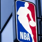NBA vertical store sign in Oxford street London^ Uk - October 19^ 2024