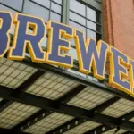 Milwaukee Brewers' American Family Field MLB Baseball stadium entrance Milwaukee^ Wisconsin - May 26^ 2022