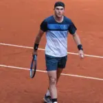 Jack Draper of Great Britain in action the Mutua Madrid Open at La Caja Magica on April 30^ 2025 in Madrid^ Spain
