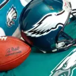 NFL Philadelphia Eagles club equipment ^ ball^ helmet^ jersey and bag^ product shot