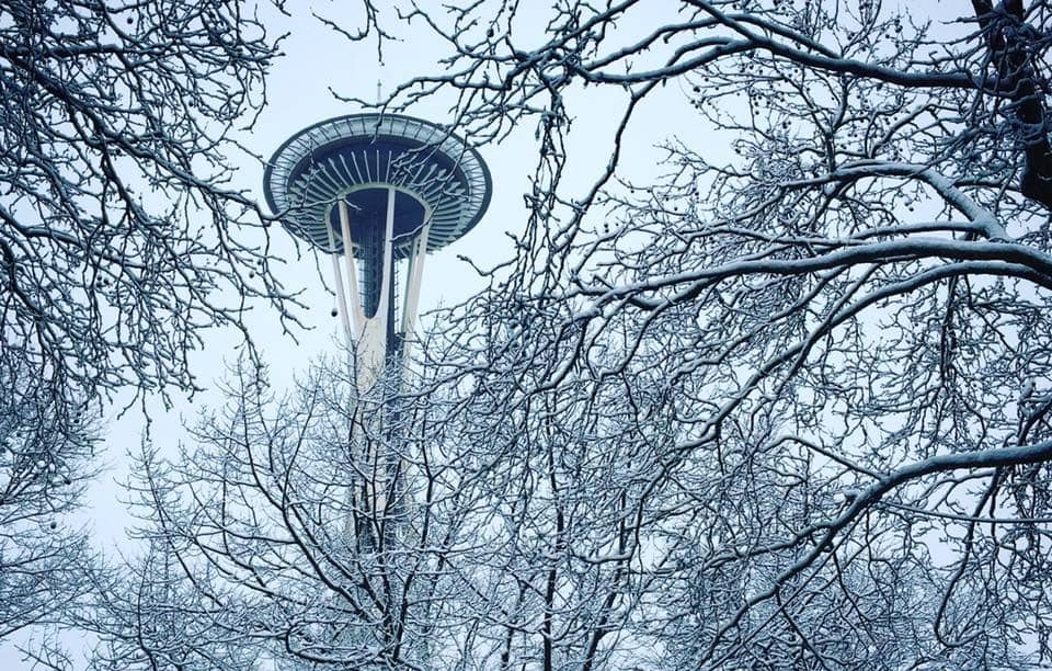 Space Needle in the Snow by Maggie Molloy