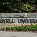 Entrance sign to Cornell University Ithaca^ New York^ USA - October 19^ 2024