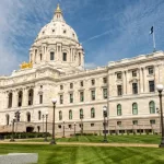 Exterior of the Minnesota State Capitol Building^ built between 1896 and 1905^ in St. Paul^ Minnesota^ USA.