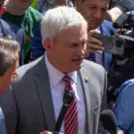 Republican member of the House of Representatives James Comer visited the tent camp on the George Washington University GWU^ DC^ USA - May 1st^ 2024 -