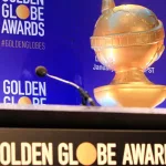 sign at the nomination announcements for the 76th Annual Golden Globe Awards at the Beverly Hilton Hotel