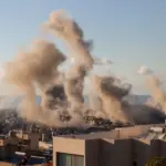 Smoke from multiple Israeli airstrikes on Beirut Southern Suburbs^ Lebanon amid Hezbollah-Israel conflict Beirut^ Lebanon 11 26 2024