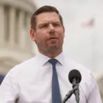 Rep. Eric Swalwell (D-CA) speaks at a news conference at the U.S Capital calling for the immediate release of Asim Khafoor who was arrested and jailed in the UAE. Washington^ DC – July 28^ 2022