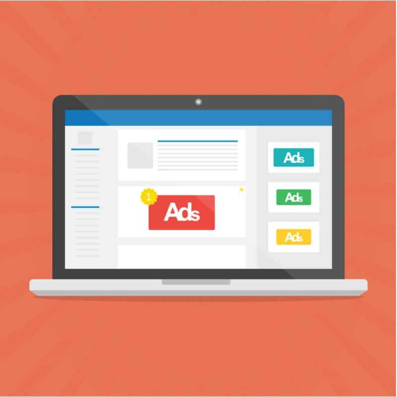 drawing of ads on a website