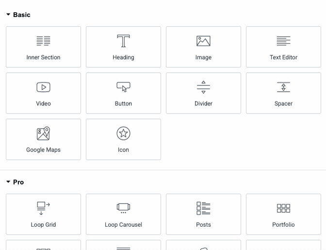 elementor widgets