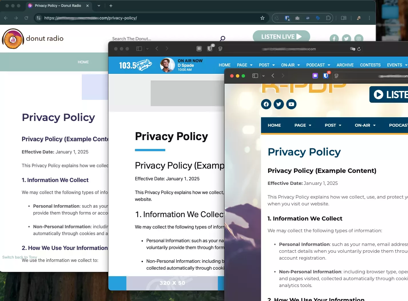 privacy-policy-on-3-websites