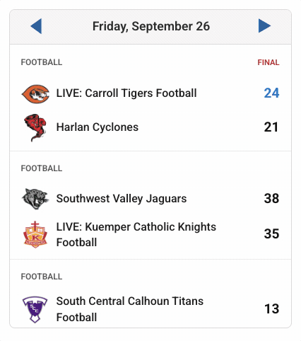 sports scoreboard