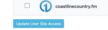 update user site access button