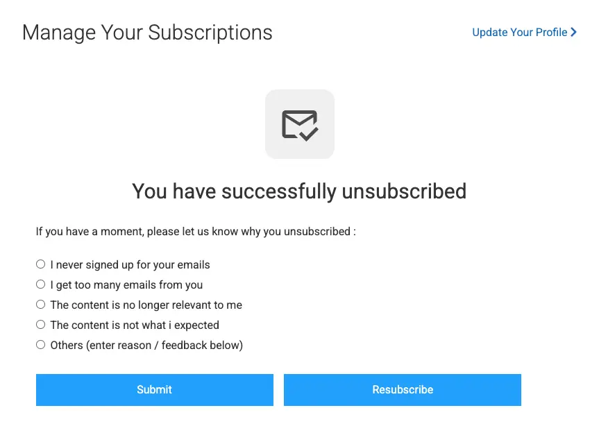 unsubscribe survey