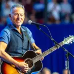 Bruce Springsteen performs on stage at the Liacouras Center in Philadelphia. October 28^ 2024.
