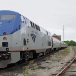 AMTRAK Passenger train Toronto - New York stands at Niagara Falls station on June 29^ 2011 in Niagara Falls^ Canada.