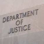 Sign at the United States Department of Justice in Washington^ DC