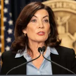 Gov Kathy Hochul speaks in Governor's office in New York on Nov 22^ 2022