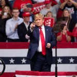 President Donald Trump speaks during a campaign rally at Veterans Memorial Coliseum; Phoenix^ Arizona / USA- Feb 19 2020